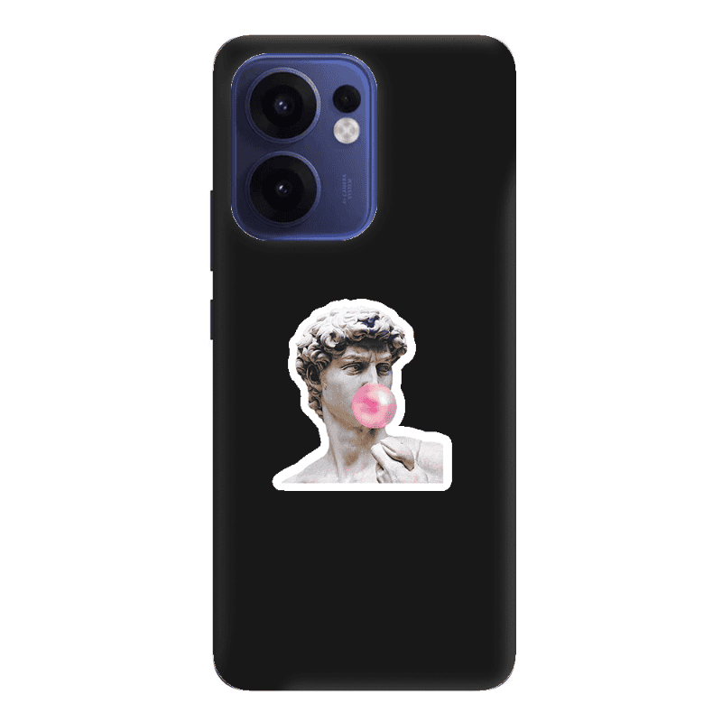 Oppo Reno13 FS Bubble Black Colored Silicone TPU Θήκη