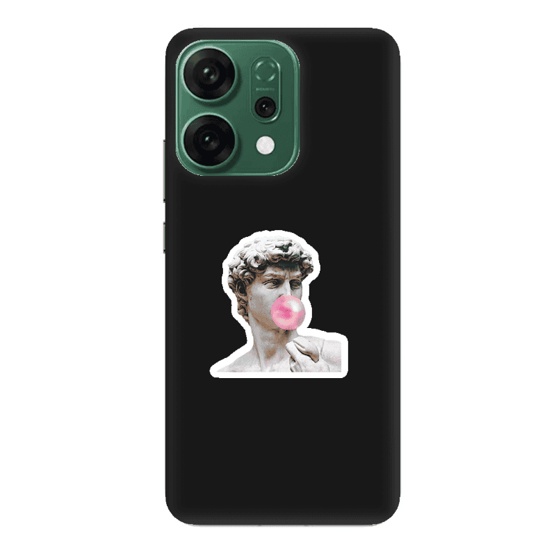 Oppo RENO 14 Bubble Black Colored Silicone TPU Θήκη