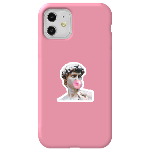 Apple iPhone 11  Bubble Pink Colored Silicone TPU Θήκη