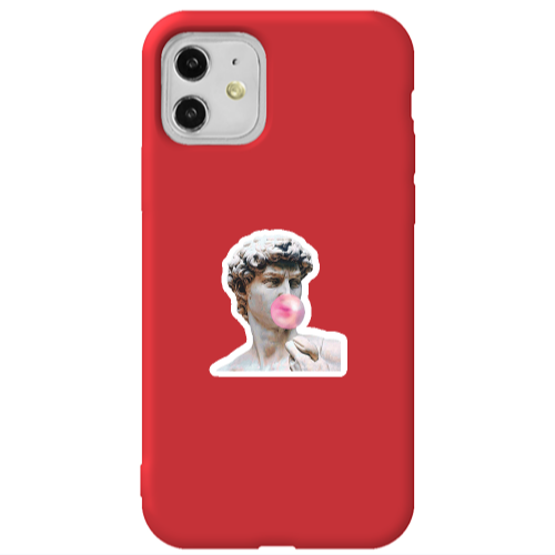 Apple iPhone 11  Bubble Red Colored Silicone TPU Θήκη