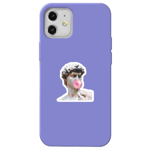 Apple iPhone 12 Bubble Purple Colored Silicone TPU Θήκη