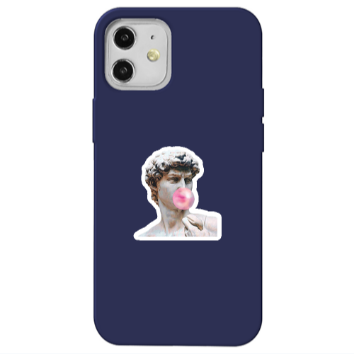 Apple iPhone 12 Bubble Dark blue Colored Silicone TPU Θήκη