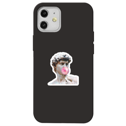 Apple iPhone 12 Bubble Black Colored Silicone TPU Θήκη