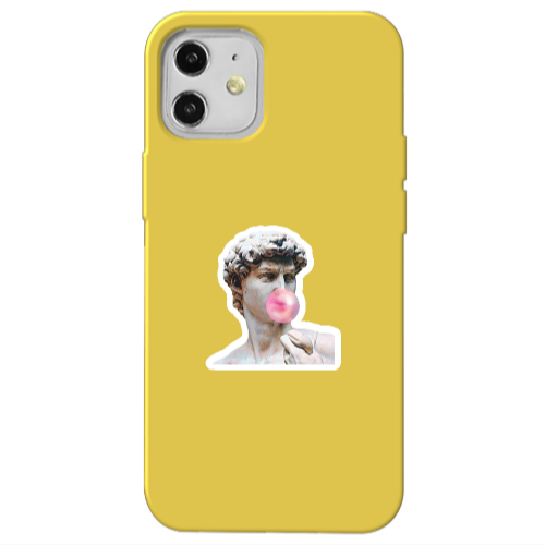 Apple iPhone 12 Bubble Yellow Colored Silicone TPU Θήκη