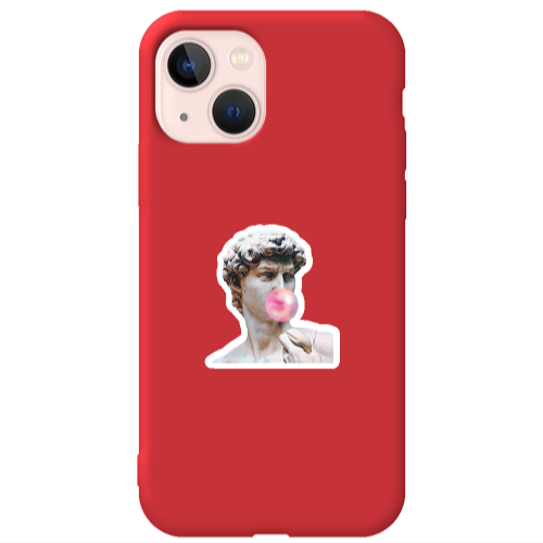Apple iPhone 13 Bubble Red Colored Silicone TPU Θήκη