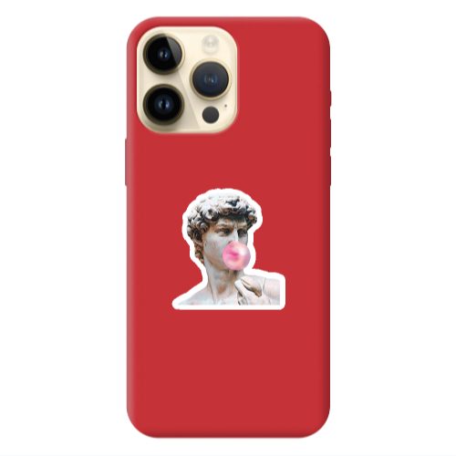 Apple iPhone 13 Pro Max Bubble Red Colored Silicone TPU Θήκη