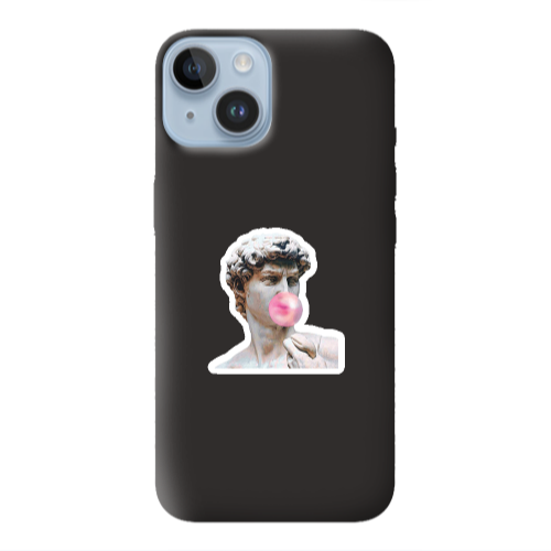 Apple iPhone 14  Bubble Black Colored Silicone TPU Θήκη