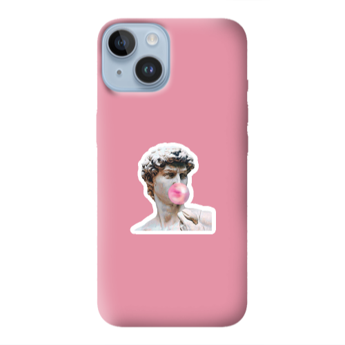 Apple iPhone 14 Plus Bubble Pink Colored Silicone TPU Θήκη