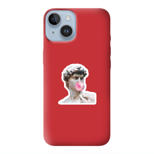 Apple iPhone 14 Plus Bubble Red Colored Silicone TPU Θήκη