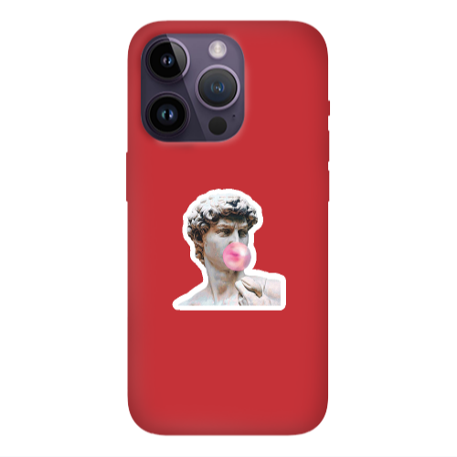 Apple iPhone 14 Pro  Bubble Red Colored Silicone TPU Θήκη