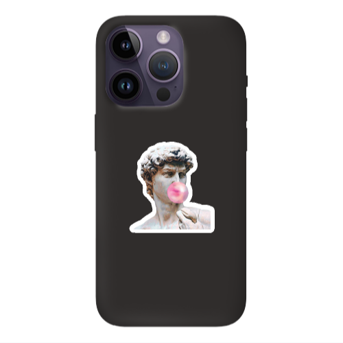 Apple iPhone 14 Pro Max Bubble Black Colored Silicone TPU Θήκη