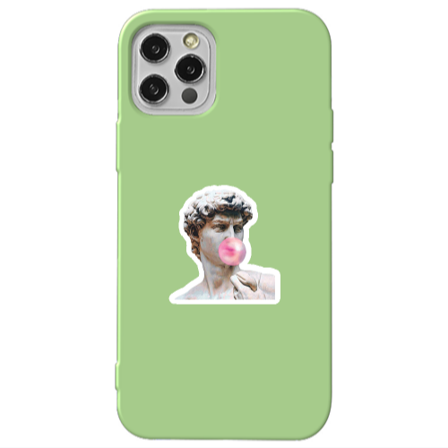 Apple iPhone 12 Pro Max Bubble Light Green Colored Silicone TPU Θήκη
