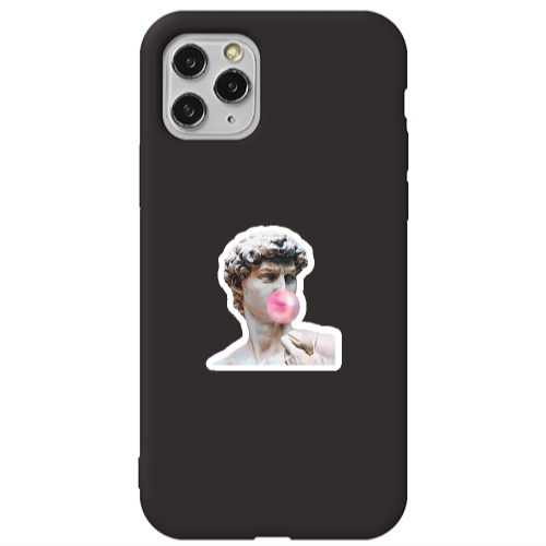 Apple iPhone 11 Pro Max Bubble Black Colored Silicone TPU Θήκη