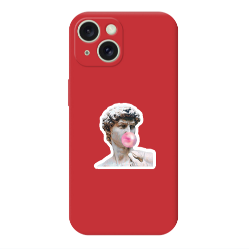 Apple iPhone 15 Bubble Red Colored Silicone TPU Θήκη