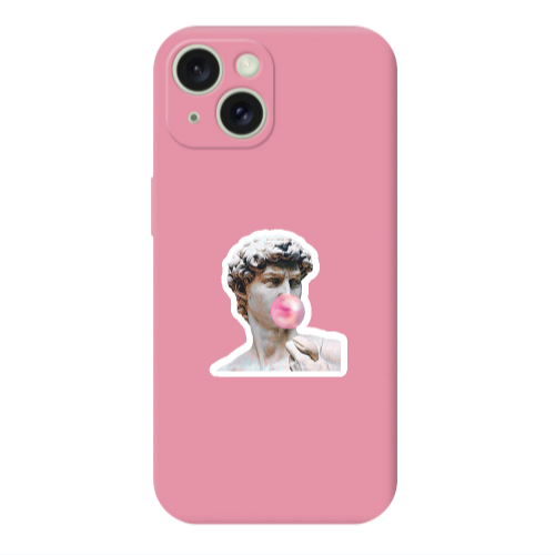 Apple iPhone 15 Plus Bubble Pink Colored Silicone TPU Θήκη