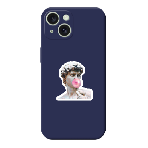 Apple iPhone 15 Plus Bubble Dark blue Colored Silicone TPU Θήκη