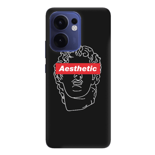 Oppo Reno13 FS Aesthetic Black Colored Silicone TPU Θήκη