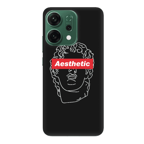 Oppo RENO 14 Aesthetic Black Colored Silicone TPU Θήκη