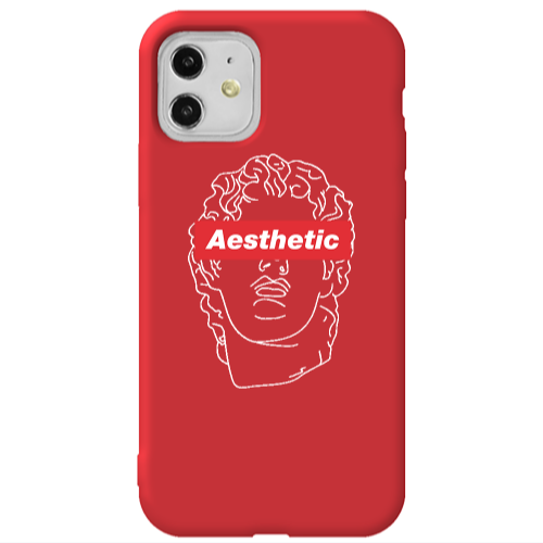 Apple iPhone 11  Aesthetic Red Colored Silicone TPU Θήκη