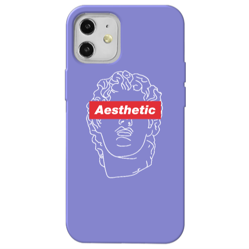 Apple iPhone 12 Aesthetic Purple Colored Silicone TPU Θήκη