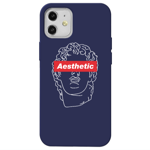 Apple iPhone 12 Aesthetic Dark blue Colored Silicone TPU Θήκη