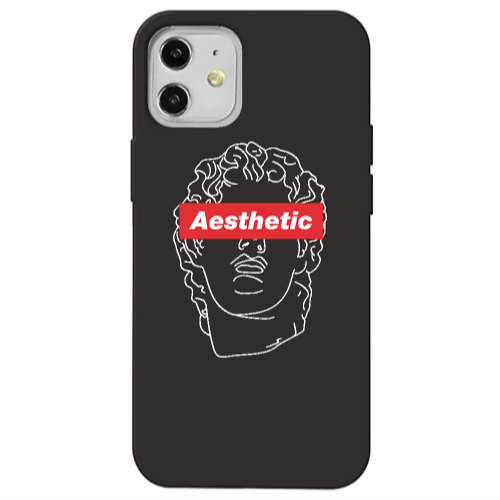 Apple iPhone 12 Aesthetic Black Colored Silicone TPU Θήκη