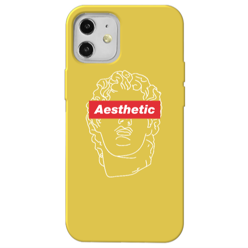 Apple iPhone 12 Aesthetic Yellow Colored Silicone TPU Θήκη