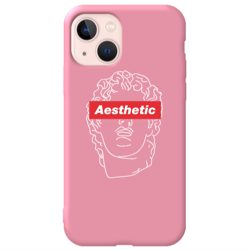 Apple iPhone 13 Aesthetic Pink Colored Silicone TPU Θήκη