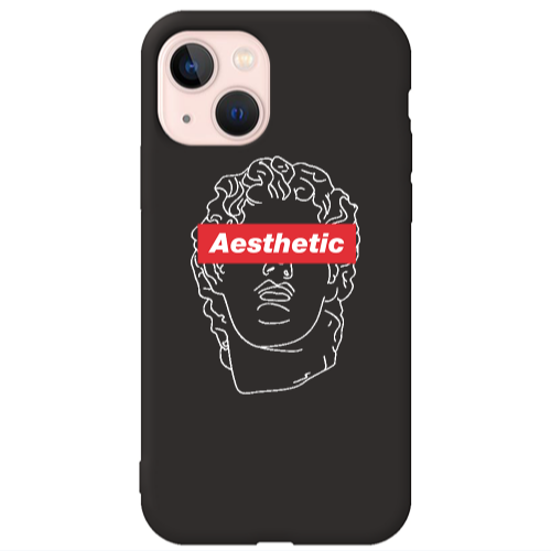 Apple iPhone 13 Aesthetic Black Colored Silicone TPU Θήκη