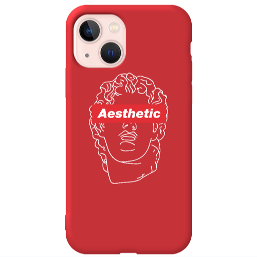 Apple iPhone 13 Aesthetic Red Colored Silicone TPU Θήκη