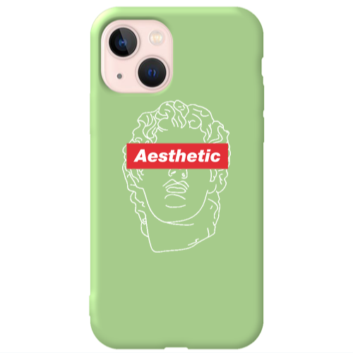 Apple iPhone 13 Aesthetic Light Green Colored Silicone TPU Θήκη