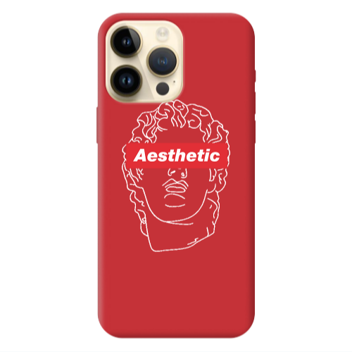 Apple iPhone 13 Pro Max Aesthetic Red Colored Silicone TPU Θήκη