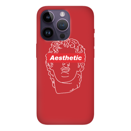 Apple iPhone 14 Pro  Aesthetic Red Colored Silicone TPU Θήκη