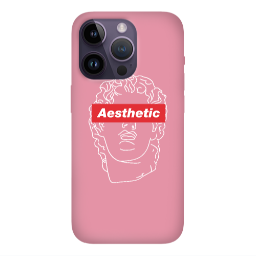 Apple iPhone 14 Pro Max Aesthetic Pink Colored Silicone TPU Θήκη