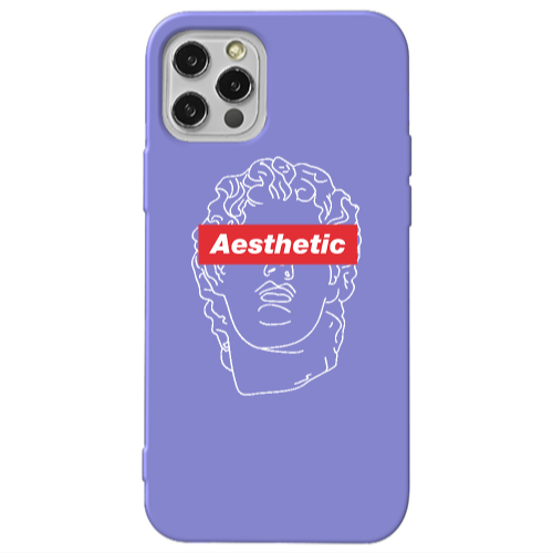 Apple iPhone 12 Pro Aesthetic Purple Colored Silicone TPU Θήκη