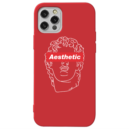 Apple iPhone 12 Pro Aesthetic Red Colored Silicone TPU Θήκη