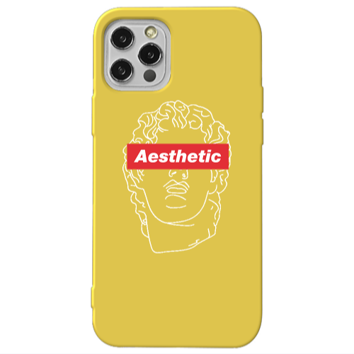 Apple iPhone 12 Pro Aesthetic Yellow Colored Silicone TPU Θήκη