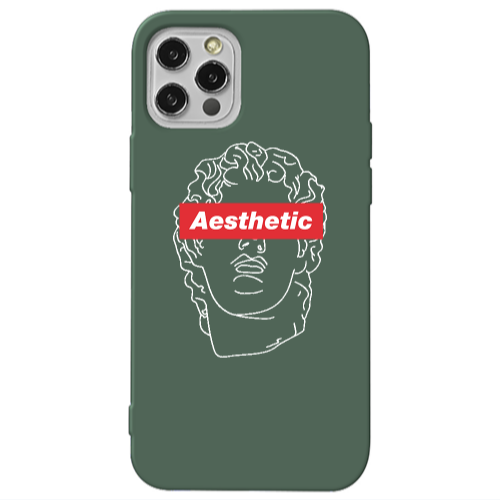 Apple iPhone 12 Pro Aesthetic Dark Green Colored Silicone TPU Θήκη