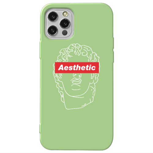 Apple iPhone 12 Pro Aesthetic Light Green Colored Silicone TPU Θήκη
