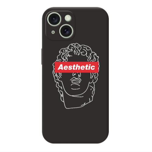 Apple iPhone 15 Aesthetic Black Colored Silicone TPU Θήκη
