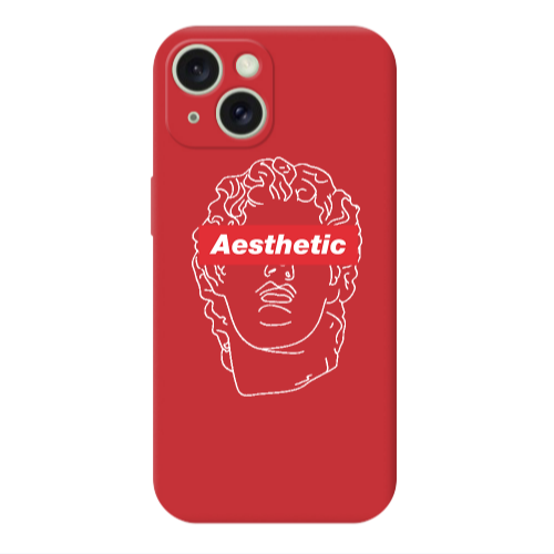 Apple iPhone 15 Aesthetic Red Colored Silicone TPU Θήκη