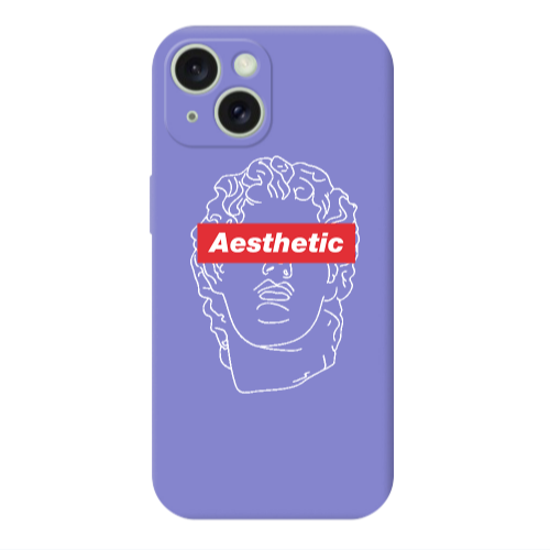 Apple iPhone 15 Plus Aesthetic Purple Colored Silicone TPU Θήκη