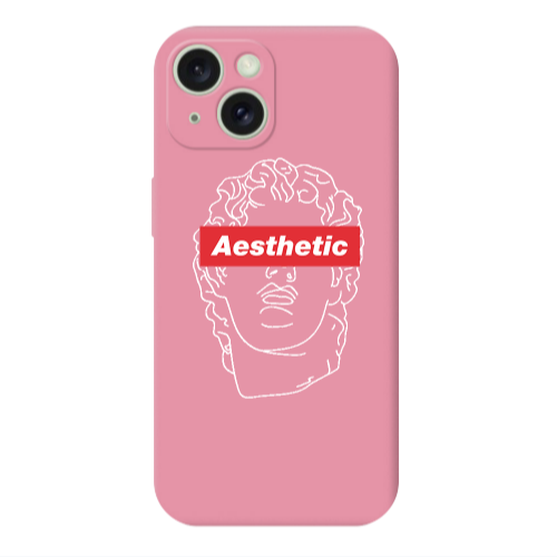 Apple iPhone 15 Plus Aesthetic Pink Colored Silicone TPU Θήκη