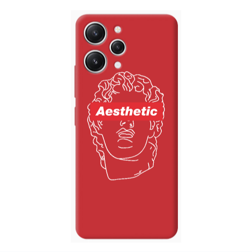 Xiaomi Redmi 12 Aesthetic Red Colored Silicone TPU Θήκη