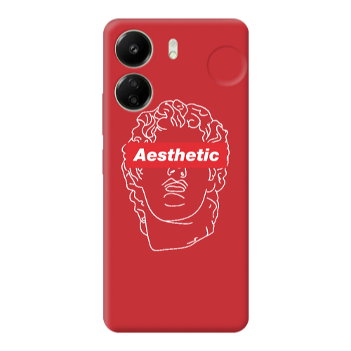Xiaomi Redmi 13C Aesthetic Red Colored Silicone TPU Θήκη