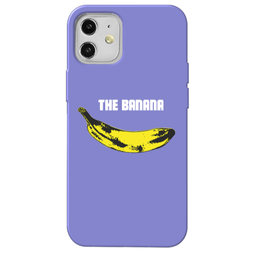 Apple iPhone 12 The banana Purple Colored Silicone TPU Θήκη
