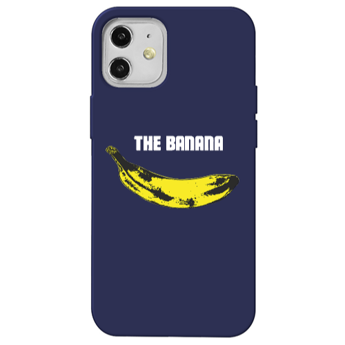 Apple iPhone 12 The banana Dark blue Colored Silicone TPU Θήκη