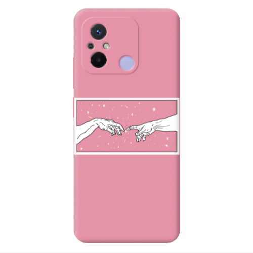 Xiaomi Redmi 12C Touch Pink Colored Silicone TPU Θήκη