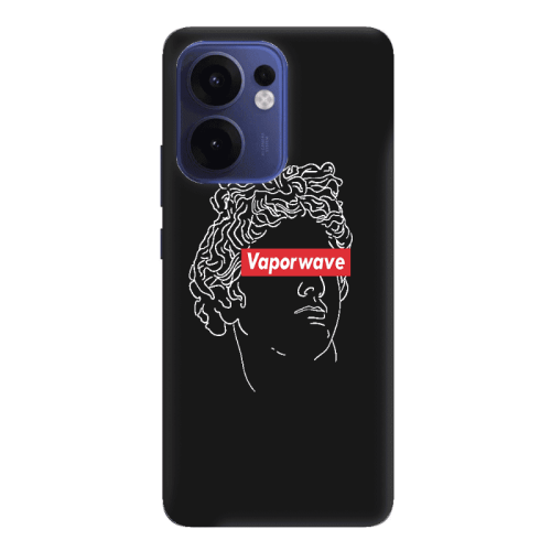Oppo Reno 13 F Vaporwave Black Colored Silicone TPU Θήκη