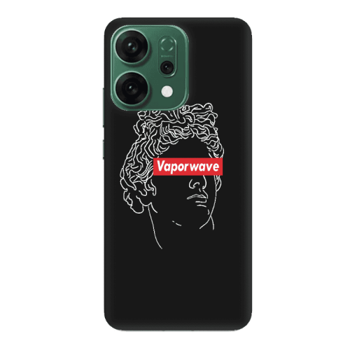 Oppo RENO 14 Vaporwave Black Colored Silicone TPU Θήκη